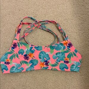 Tropical Floral Jolyn Bikini Top “Fendrick’s Suit” Size S